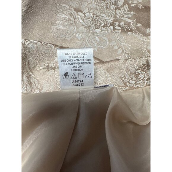 Susan Graver Style Blazer Womens Tan Cream Gold Floral Bows Size L - Picture 7 of 8